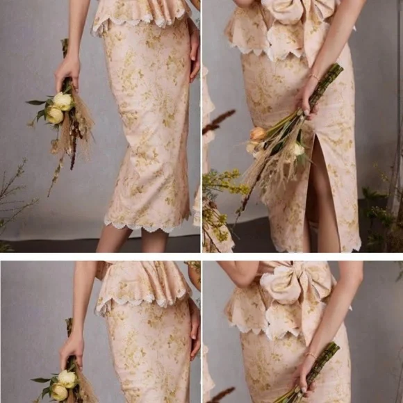 V. Chapman | Dresses | V Chapman Pink And Gold Lace Dress | Poshmark